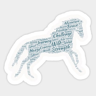 Horse Animal Riding Text Word Cloud Sticker